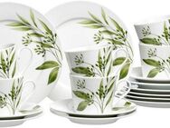Ritzenhoff & Breker Kaffeeservice Evora (18-tlg), 6 Personen, Porzellan, Geschirr-Set mit Botanik-Motiv