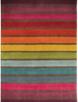 FLAIR RUGS Wollteppich Candy, rechteckig, Höhe: 10 mm, aus 100% Wolle, Design mit Streifen, mehrfarbig gemustert, bunt