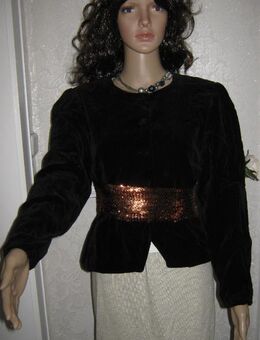 NEUw * Original Granny VINTAGE * Anzug * Kostüm * Abend * Ausgeh * Samt * Jäckchen * Kurz Blazer "Sylvia Breth" Wien * Gr. 40- 42/ M * schwarz * black * Gothic * - Riedlingen Zentrum