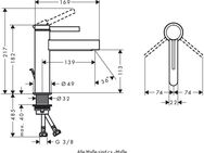 hansgrohe Waschtischarmatur Finoris 11cm, mit Zugstangen-Ablaufgarnitur