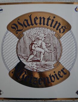 Emailschild , Valentins Weizenbier , Werbung , Bier , Zweibrücken , Rheinland - Pfalz , 31,5cm x 30cm - Görlitz