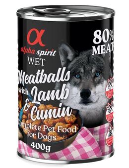 alpha spirit Dog Meatballs 6 x 400 g - Lamm & Kreuzkümmel
