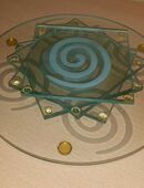 Glasuntersetzer 5"er Set aus Acryl mit Spiralengravur in 27283