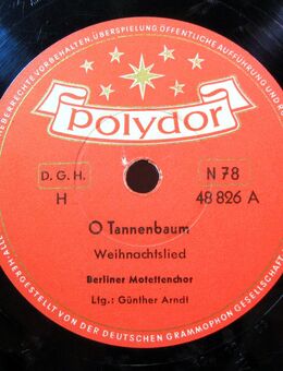 Schellack Schallplatte: Berliner Motettenchor - O Tannenbaum / Süßer die Glocken nie klingen - Biebesheim (Rhein)