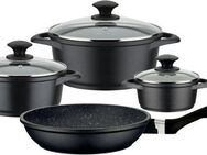 GSW Topf-Set Gourmet Granit, Aluminiumguss (Set, 7-tlg., je 1 Kochtopf Ø 16/20/24 cm, 1x Bratpfanne Ø 24 cm), Induktion