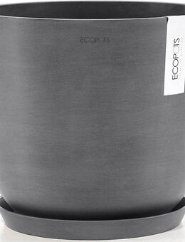 ECOPOTS Blumentopf Oslo 25 + Wassersystem Grau, für innen und außen: frostsicher, bruchsicher und lichtbeständig