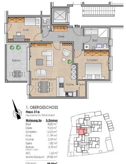 NEUBAU - große, helle 3-Zi-Whg - 1.OG mit SÜD-WEST-Balkon - Altdorf (Nürnberg)