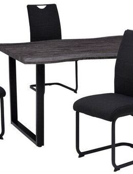 HELA Essgruppe GISELLE Esszimmer, Essgruppe, Sitzgruppe TOPSELLER!, (Set, 5-tlg., 5er Set, Tisch plus 4 Stühle), Esstisch U-Gestell Metall, Tischplatte mit Baumkante, OTTOs Choice