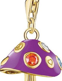 THOMAS SABO Charm-Einhänger Charm Bunter Pilz, 2211-471-7, 2211-845-7, mit Glas-Keramik Stein, Zirkonia (synth), Rubin (synth)