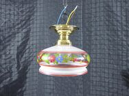 Deckenlampe Glaslampe D.R.G.M. Alt Antik Messing Baldachin Handbemalt 20er 30er Jahre Vintage Lampe - Wallersdorf