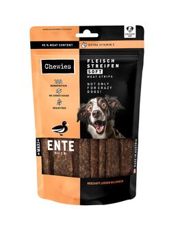 Chewies Fleischstreifen Soft 150 g - Sparpaket: Ente 3 x 150 g