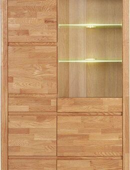 Home affaire Vitrine Silkeborg teilmassiv, schöne grifflose Optik