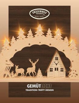 Weigla LED Schwibbogen Waldhaus, Lichterbogen aus Holz, NATUR-BRAUN (1-tlg), Erzgebirge garantiert, Weihnachtsdeko Innen, Weihnachtsbeleuchtung