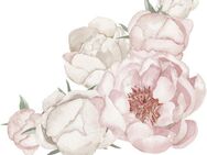 queence Wandtattoo Leah (1 St), Wandbild, Sticker, rosa, Blume, Blüte, selbstklebend, Pastellfarben