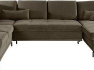 Places of Style Wohnlandschaft Costello U-Form, mit Sitztiefenverstellung, Armteilverstellung und, 3 Nierenkissen, optional Bettfunktion und Bettkasten