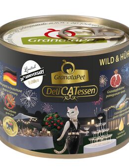 Granatapet DeliCatessen Jubiläumsedition - Sparpaket: Wild & Hühnerherzen mit Lachsöl (24 x 200 g)