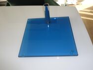 Glasbodenplatte /rechteckig/ blau mit Standhülse - Köln