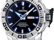 Festina Taucheruhr Diver Collection F20665/3, (Set, 2-tlg., mit Wechselband aus Kautschuk), Armbanduhr, Herrenuhr, Taucheruhr, Edelstahlarmband, Geschenkidee
