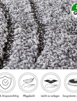 Andiamo Teppichboden Amberg, Strukturschlinge, Made in Belgium, rechteckig, Höhe: 9 mm, Breite 200, 300, 400 oder 500 cm, Hoch-Tief Effekt, strapazierfähig