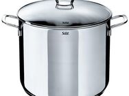 Silit Gemüsetopf Suppentopf Induktion mit Glasdeckel, Cromargan® Edelstahl Rostfrei 18/10 (Set, 2-tlg), für alle Herdarten geeignet, Kochtopf mit extra hohem Rand 12l