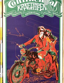 Altes Reklame Plakat Continental Kraftrad Motorrad Reifen 1960-70 - Köln