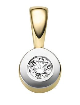 Adelia´s Kettenanhänger Damen 585 Gold Anhänger mit Diamant Brillant Ø 5,5 mm, mit Diamant / Brillant für Damen