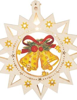 SAICO Original LED Fensterbild Glocke, inkl. LED-Leuchtmittel, warmweiß, LED wechselbar, BxHxT: 30x32,5x4,5 cm