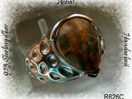 Ring 925 Silber mit gefassten Achatstein - Stemmen