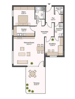 WÜ/Gerbrunn : lukrative Steuervorteile/Erstbezug nach Sanierung/Terrassenwhg.mit 2xTG/im Grünen - Gerbrunn