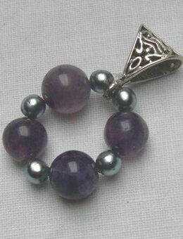 Edelsteinanhänger, Amethyst, Magnetperlen - Stemmen