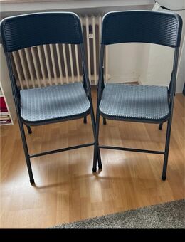 2 Klappstühle - schwarz/grau Polyrattan - Bielefeld Milse