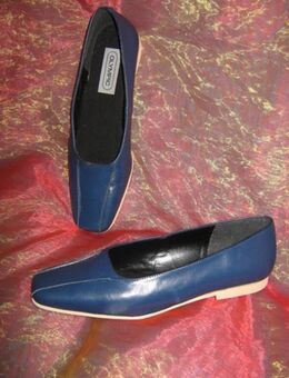 NEU * Stylisch * edel * Maritim * Navy * Sailor * Marine * Look * Echt- Leder * Ballerinas * Pumps * Schuhe "OLYMPIC" Gr. 39/ 6 * dunkel- blau - Riedlingen