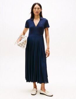 Tommy Hilfiger Wickelkleid 1985 PLEATED WRAP POLO DRS mit Bundfalten
