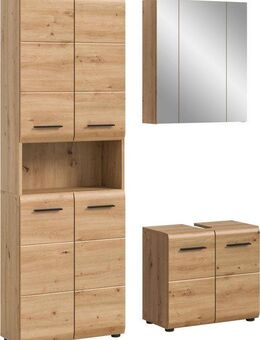 INOSIGN Badmöbel-Set FLORENZ, TOPSELLER!, 3-teilige Badkombination, hochwertige MDF-Front, (Set, 3-St., best. aus: 1 Hochschrank, 1Waschbeckenunterschrank, 1 Spiegelschrank), Bad-Kombination, Bad-Möbel, Badezimmer, Kombination, Kombi