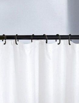 Kleine Wolke Duschvorhangstange Federstange, Ø 21 mm, ausziehbar, kürzbar, ohne Bohren, Aluminium, schwarz, für Duschvorhänge, hochwertige Verarbeitung, Länge 75-125 cm