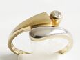 Ring Gold Brillant Diamant Solitär 375er / 9 kt. bicolor in 92318