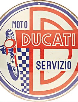 Tolles Ducati Moto Servizio Blechschild rund Biker Motorrad Ø 35 cm - Nostalgic-Art - München