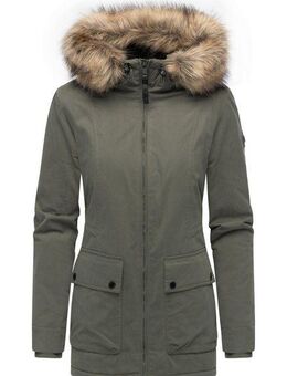 Ragwear Kurzmantel Monadetta Warm Kurzer Wintermantel mit Kunstfellbesatz