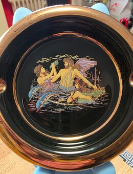Vintage Aschenbecher Schwarz Gold Antik Look - Bürstadt