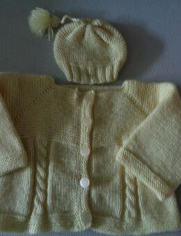 Baby's erste Ausfahrt - Jäckchen mit Bommel-Mütze, Handarbeit, NEU - Hünxe
