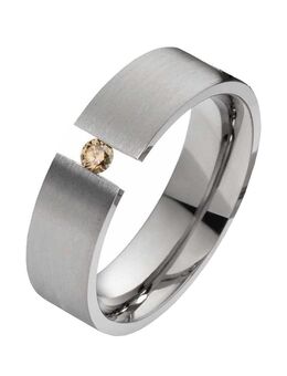 Damenring Edelstahl DE129 mit Diamant - Aholming