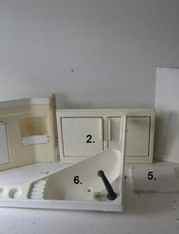 Badset 6tlg: Wandschrank/Hängeschrank/Eckwaschbecken für Bad/Nass - Schotten Zentrum