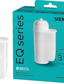 SIEMENS Wasserfilter BRITA Intenza TZ70033A, Zubehör für alle Siemens Kaffeevollautomaten der EQ Reihe: EQ.300, EQ.500, EQ.6, EQ.700, EQ.9 Plus und Einbauvollautomaten, 3 Stück, verringert den Kalkgehalt des Wassers