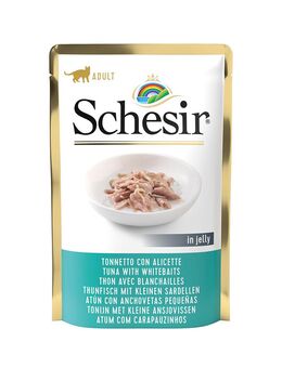 Sparpaket Schesir Katzen Pouch 24 x 85 g - Thunfisch mit Kleinen Sardellen