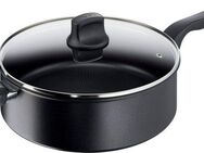 Tefal Schmorpfanne Hard Titanium Pro, Aluminium, Induktionspfanne, Temperaturanzeiger, Made In France, Glasdeckel,28 cm