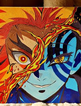 Demon Slayer: Kyojuro Rengoku & Akaza Acrymalerei - Bietigheim-Bissingen