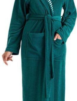 KangaROOS Damenbademantel Dalia, ideal für Sauna & Spa, Standardlänge & Überlänge, Langform, Wirkfrottier, Kapuze, Gürtel, Uni-Farben mit Streifen, mit Taschen, XS-3XL, auch in extra lang
