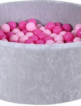 Knorrtoys® Bällebad Soft, Grey, mit 300 Bällen soft pink, Made in Europe