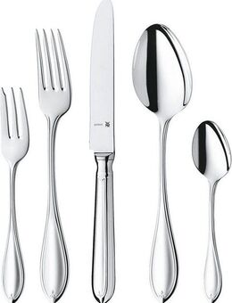 WMF Besteck-Set Premiere in klassisch-eleganter Optik, ergonomisch, Wellenschliff (66-tlg), 12 Personen, Cromargan® Edelstahl Rostfrei 18/10, spülmaschinengeeignet, optimale Schärfe, hochwertiger Besteckkasten