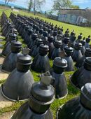 110 stück alte Emailliert Industrielampen fabriklampen 50ér Jahre in 8001